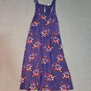 Roxy Mini Babydoll Dress Floral Purple Size Large  July 2015 Summer Spring